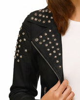 Black Spike Leather Jacket